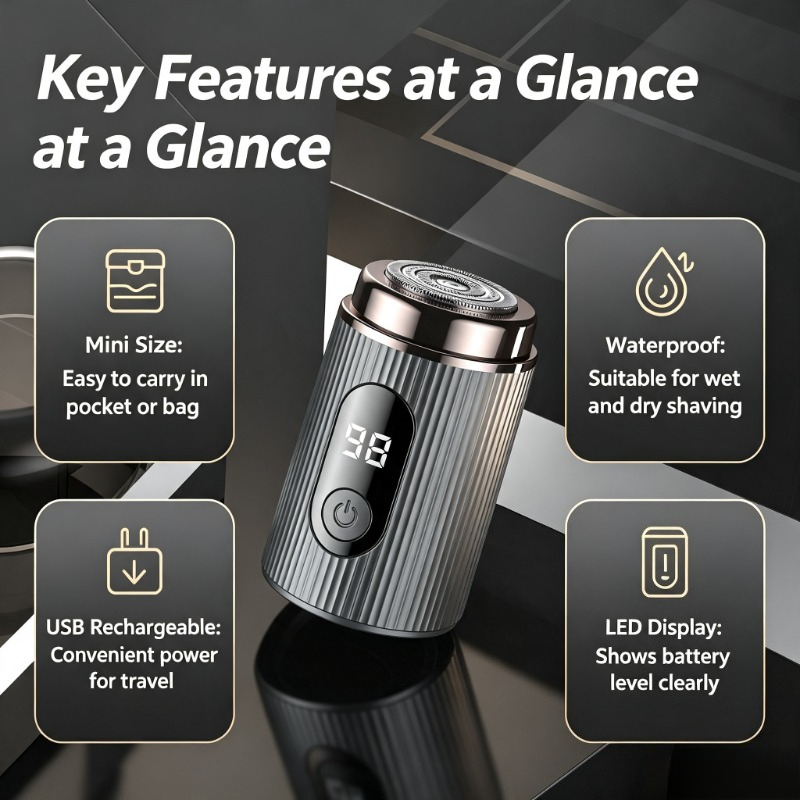 2026 Mini Electric Shaver Port - Men'S Grooming Razor Kit 评论和价格