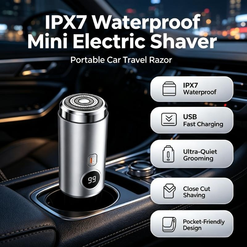 IPX7 Waterproof Pocket Sized E - Men'S Grooming Razor Kit 评论和价格