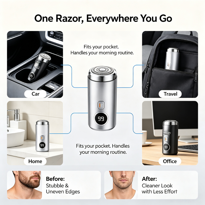 IPX7 Waterproof Pocket Sized E - Men'S Grooming Razor Kit 评论和价格