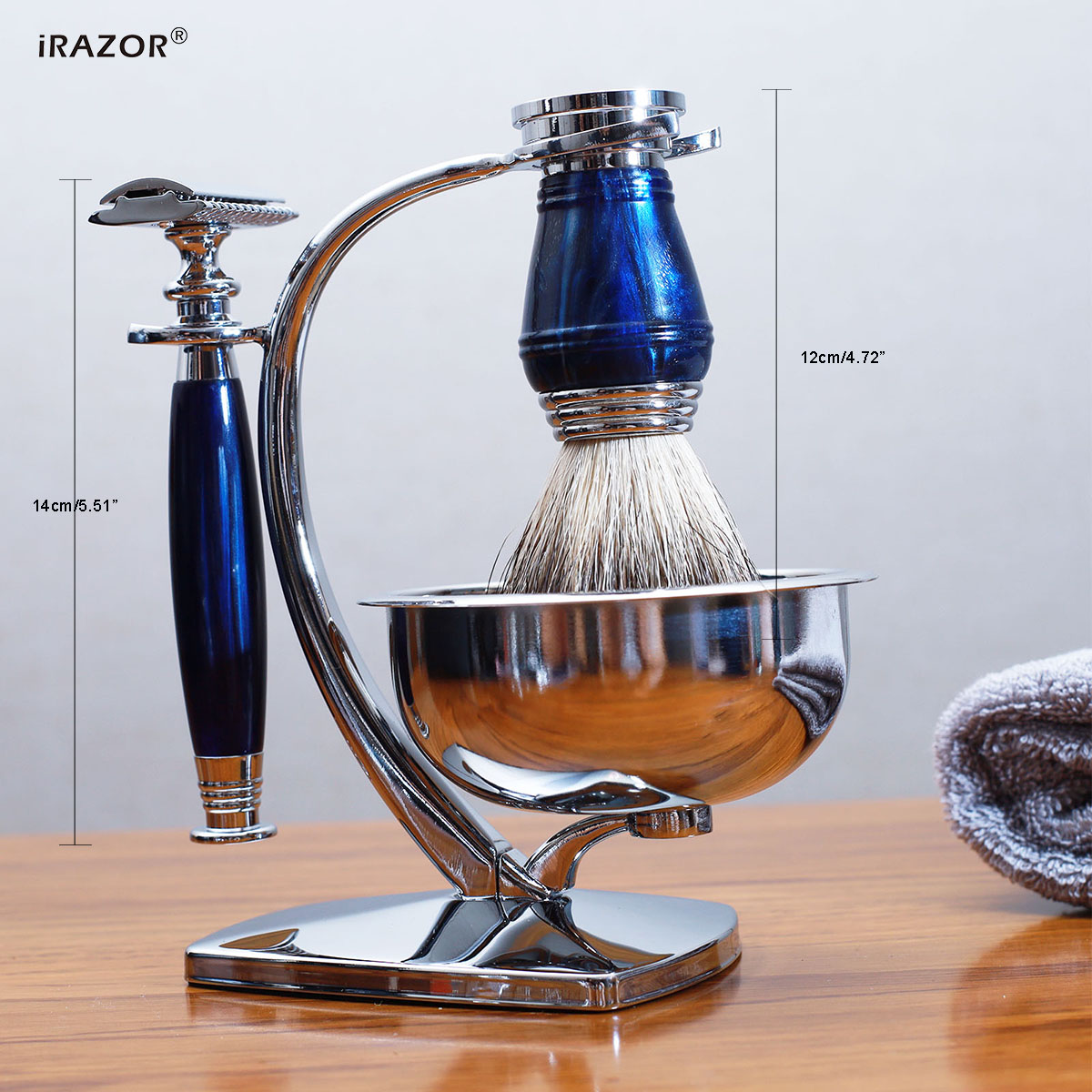 iRAZOR Royal Blue Luxury Men's - Men'S Grooming Razor Kit 评论和价格