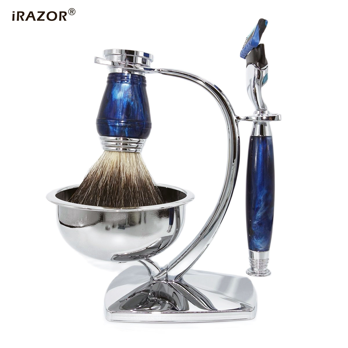 iRAZOR Royal Blue Luxury Men's - Men'S Grooming Razor Kit 评论和价格