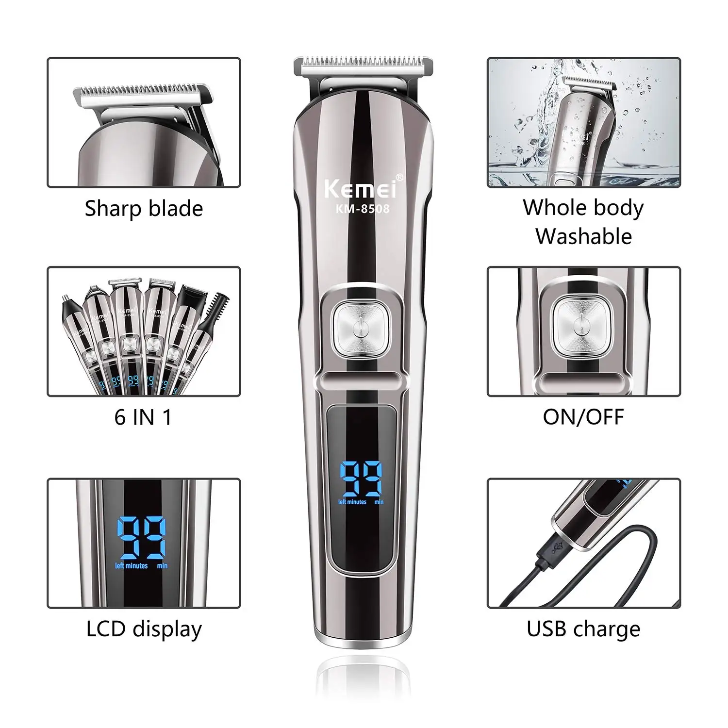 Kemei Professional Multifuncti - Men'S Grooming Razor Kit 评论和价格